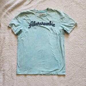 Abercrombie & Fitch vintage lt blue tee Sz L grunge indie distressed y2k cotton